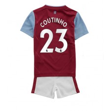 Aston Villa Philippe Coutinho #23 Hemmaställ Barn 2022-23 Korta ärmar (+ Korta byxor)